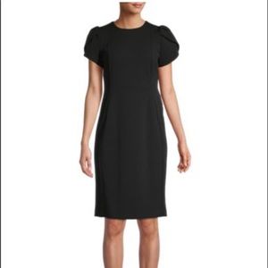 Calvin Klein Tulip Sleeve black sheath dress